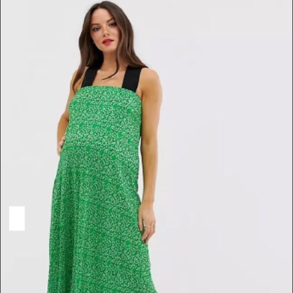 ASOS Design floral plisse midi dress